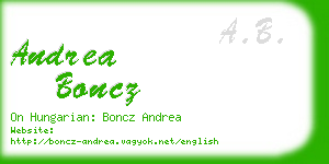 andrea boncz business card